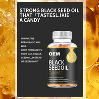 Hoog absorberende fruit smaak voedingssupplement zwarte komijnzaadolie gummies met vitamine E voor luchtweggezondheid