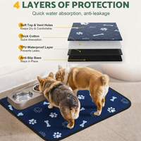 Tapis d'entraînement pour animaux antidérapant, imperméable et anti-fuite, respirant, lavable et réutilisable à 4 couches pour chiens et chats, usage intérieur