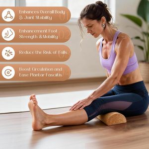 CZFIT Thick Granule <b>Massage</b> Yoga Roller Set with Yoga <b>Ball</b> and Small Cork Roller for Women 30cm Length - Product Image 4