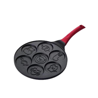 Moule à gaufres antiadhésif 7 cavités en fonte d'aluminium avec poignée en bakélite, résistant à la chaleur, surface à démoulage facile