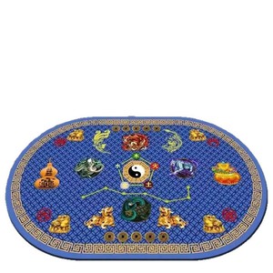 Alfombra ovalada de terciopelo cristalino con diseño de Osa Mayor de Feng Shui chino para la entrada del hogar, alfombra resistente a las manchas. - Product Image 1