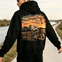 Grosir Custom Streetwear Vintage untuk hoodie grafis hitam putih dengan teknik cetak transfer panas film