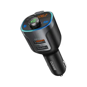 FM Transmitter Hands Free MP3 Player with Dual USB Ports PD Fast Charger