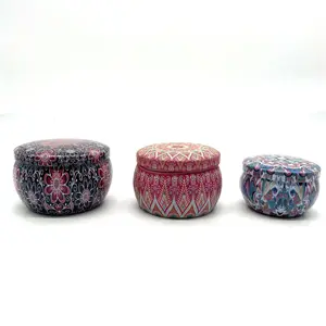 New Style Hot Selling tin candle containers custom Round Candle Tin Gift Tin