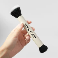 Pinceau de maquillage individuel pour fond de teint, en poils synthétiques doux et vegan, format voyage, avec logo personnalisé, vente en gros usine
