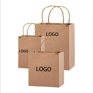 Sacs shopping en papier kraft brun, recyclables, avec logo personnalisé, pour vêtements et baskets, fournis par l'usine. - Product Image 2