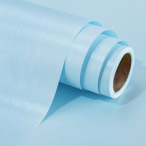 Shimmer Baby Blue Wrapping <b>Paper</b> 17 Inches X 16.5 Feet Solid Color Pearly Lustre Gift Wrap for Birthday Baby - Product Image 1
