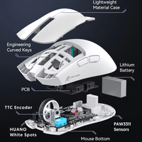 Attack Shark X11SE Souris sans fil à trois modes Souris de jeu légère PAW3311 Esports