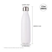 Botella de Agua Deportiva Aislada al Vacío de Acero Inoxidable de 17 oz, Termo, Vaso para Sublimación, para Viajes, Regalo, Venta al Por Mayor