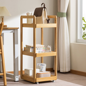 Multi Tier Storage Cart With <b>Wheels</b> For Office Desk Organizer Bookshelf And <b>Backpack</b> Holder Rectangle Standing Type Easy - Product Image 2