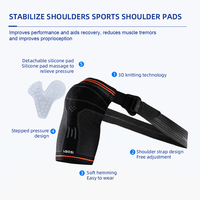 VBOSi 1 pièce Manchon de soutien d'épaule, avec coussinet en silicone texturé et sangle transversale réglable pour l'entraînement en salle de sport, hommes et femmes