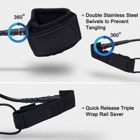 Laisse de planche de surf WOOWAVE longue durée et très résistante, laisse de cheville personnalisable et durable pour le surf sur shortboard et longboard
