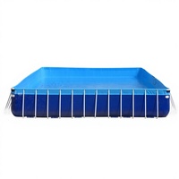 Intex Piscine à cadre rectangulaire en acier inoxydable et PVC avec kit d'installation et de réparation facile pour enfants