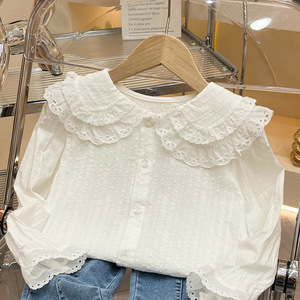 <span class=keywords><strong>Camisas</strong></span> <span class=keywords><strong>de</strong></span> Primavera 2025 para <span class=keywords><strong>Niñas</strong></span> <span class=keywords><strong>de</strong></span> Algodón <span class=keywords><strong>de</strong></span> <span class=keywords><strong>Manga</strong></span> <span class=keywords><strong>Larga</strong></span> con Cuello <span class=keywords><strong>de</strong></span> Muñeca, Blusas <span class=keywords><strong>de</strong></span> Encaje <span class=keywords><strong>de</strong></span> Doble Capa Estilo Coreano Princesa, Dulces y Casuales - Product Image 2