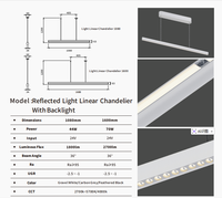 Suspension LED linéaire intelligente au design élégant qui rehausse la décoration moderne. Télécommande pour ajuster sans fil l'éclairage. Éclairage automobile