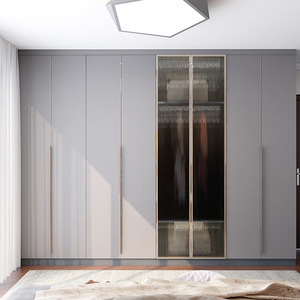 Armadio NICOCABINET in Stile Contemporaneo Personalizzabile Colore Grigio Tortora con Cassetti e Ante a Chiusura Morbida - Product Image 2