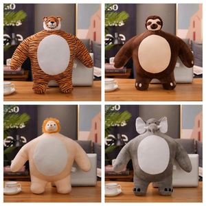 Vui mềm đầu nhỏ cơ thể lớn nhồi bông động vật sang trọng cáo Kỳ Lân con lười gấu trúc gấu hổ sư tử voi gối đồ chơi - Product Image 3