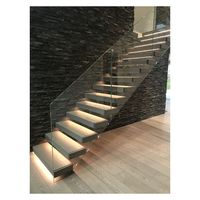 Escalier flottant à prix avantageux, escalier de luxe sur mesure, escalier flottant avec LED