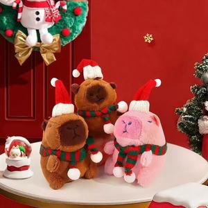 Botu Wholesale 11cm Mini Capybara Plush Keychains Christmas <b>Toys</b> <b>Stuffed</b> Capibaras Peluche Animal Capibara Plushies Keychain - Product Image 1
