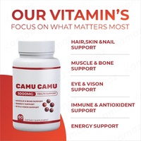 Amaz OEM Marque privée Approvisionnement personnalisé Supplément Premium Capsules de Camu Camu-Supplément de soutien immunitaire avec vitamine C naturelle
