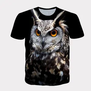 Tiefe heftige Adler 3D-Druck T-Shirt Unisex 3D Polyester Eule Kurzarm T-Shirts