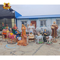 Décoration de Noël pour l'extérieur : Ensemble de Statues de la Sainte Famille en Résine, Art Populaire, Scène de Crèche avec Figurine du Bébé Jésus