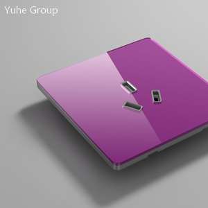 Panel Táctil Delgado de Vidrio Tipo 86, Enchufe Doméstico de Cinco Orificios, 10A, Control Dual, Par Individual - Product Image 2