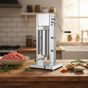 Máquina Manual de 5L para Hacer <span class=keywords><strong>Chorizo</strong></span> y Churros, Rellenadora Vertical de Salchichas de Acero Inoxidable - Product Image 6