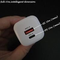 Détournement intelligent USA standard 2 têtes cubes QC3.0 PD 35w GaN USB Type C chargeurs super rapides