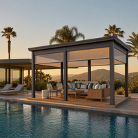Pergola motorisée à lames orientables en aluminium et abri de jardin extérieur 3x3 3x4 4x4 3x6 4x6 6x3 6x4m, thermolaquée, écologique, pour villa