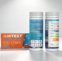 Bandelettes de test d'eau d'aquarium 8 en 1, résultats rapides en une étape en 1 minute : ammoniac, NO2, NO3, PH, KH, GH