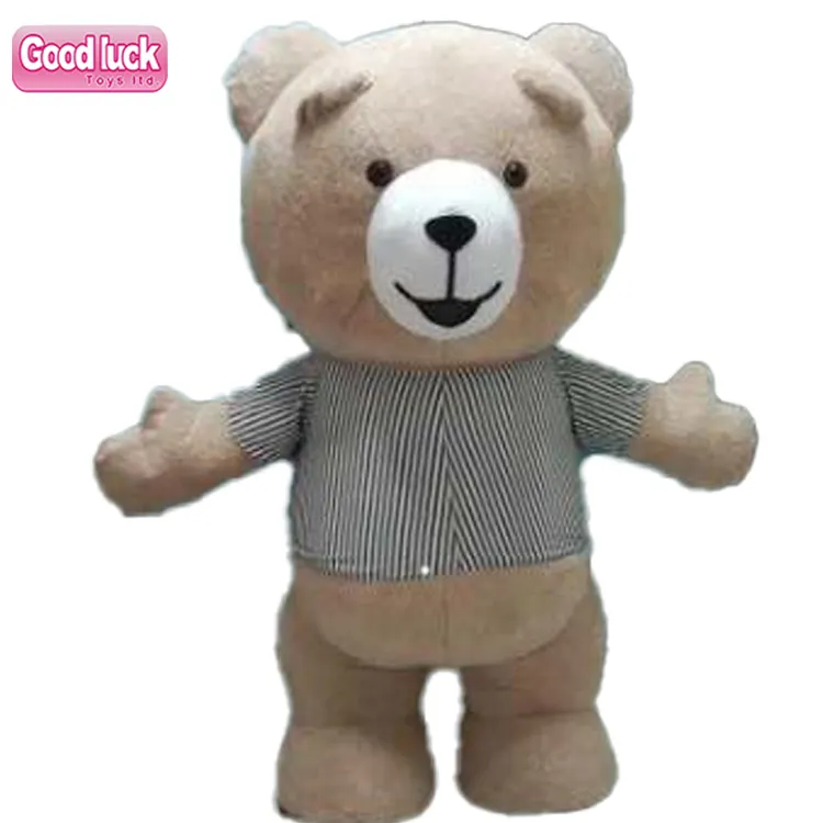 Yetişkin gerçekçi Masha ve sakızlı kostümleri büyük Teady dev oyuncak ayı kostümü Ted maskot peluş kiralama beyaz 1 parça Unisex 6kg