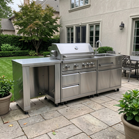 Cuisine extérieure modulaire européenne en acier inoxydable, durable et robuste, respectueuse de l'environnement, armoires de cuisine extérieures pour jardin