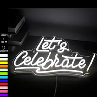 Lettres lumineuses néon Kaisman à thème RGB pour décoration de vacances, en PVC, effet bleu, source lumineuse LED, 50x30cm, constant/clignotant