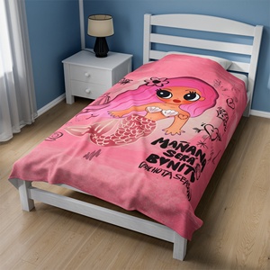 <span class=keywords><strong>Couverture</strong></span> en peluche personnalisée Karol G Little Mermaid Quilt Cozy Manana Sera Bonito Musical Pink Bichota Bed Throw Blankets - Product Image 2