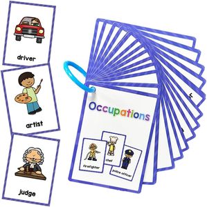 Cartes flash éducatives sur les métiers, cartes de vocabulaire anglais avec images de professionnels, cartes flash ludiques pour les tout-petits - Product Image 1