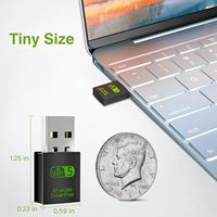 Adaptateur WiFi USB AC600 double bande 2,4/5 GHz, mini dongle externe 600 Mbps pour PC/ordinateur portable/ordinateur de bureau