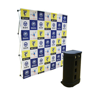 Draagbare Tentoonstellingshokje Muur Spanning Stof <span class=keywords><strong>Banner</strong></span> Met Stand Stap En Herhaalde Achtergrond Vakbeurs Pop-Up Display - Product Image 6