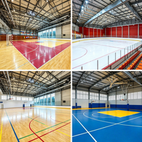 Construction de terrain de basketball intérieur polyvalent certifié CE pour gymnase scolaire, grande arène sportive à grande portée