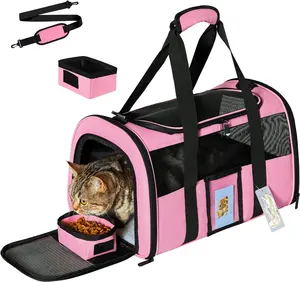 Elegante Pet Bag Transparente Viagem Portable Airline Aprovado Respirável Transport Cat Carrier