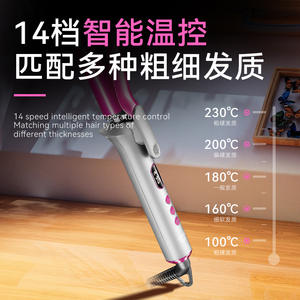 เครื่องหนีบผมดิจิตอล Kemei ขนาด 23 มม. ปรับอุณหภูมิได้ สีชมพู พร้อมที่ม้วนผมแบบประจุลบ สำหรับใช้ในบ้าน - Product Image 5