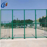 Malla de Alambre Galvanizado por Inmersión en Caliente Personalizada, Malla de Alambre Diamantada con Recubrimiento Verde para Cercas Deportivas