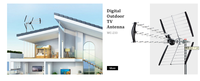 Antenne extérieure la plus puissante de WALITO WC-233-Antenne TV longue portée avec antenne Yagi à gain élevé, pour tous les téléviseurs-Support Full HD 8K 1080P