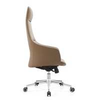 Chaise de bureau de direction moderne en cuir PU de luxe avec base pivotante réglable en hauteur et cadre métallique pour usage scolaire