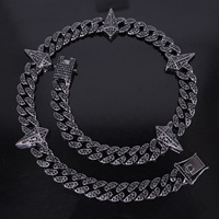 Chaîne à maillons de 12 mm pour homme, style Hip-Hop haut de gamme, avec panthère noire plaquée or, en alliage de zinc et strass, idéale pour les fêtes