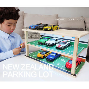Tempat Parkir 1:32 Lapisan Ganda dengan Lampu Led Kayu Solid 10 Buah Simulasi Tempat Parkir Mobil - Product Image 3