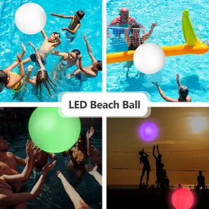 Pelota Inflable para Piscina y Playa, 16 Colores LED Brillantes, IP65, Globo de Playa para Jardín, 60/90cm, Juegos Acuáticos de Verano, Incluye Bomba de Aire - Product Image 6