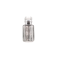 Botol Parfum Mini 3ml Bentuk Oktagonal untuk Minyak Oud, Grosir Kustom, Kaca UV Emas Perak, Botol Dubai, Botol Kaca Kosong untuk Serum Perawatan Kulit