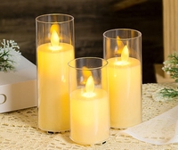 3/6pcs Set de Bougies Led Bougies télécommandées rechargeables à piles Flamme mobile PS ABS Matériau 3D Flamme Led Bougie