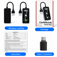 OEM ODM CarbitLink Wireless CarPlay Android Auto Adapter V851S3 Aluminium dengan Kabel Terintegrasi untuk Mobil Cina Grosir